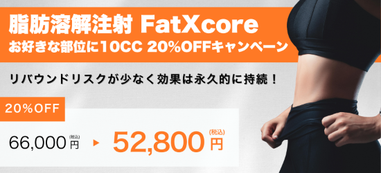 脂肪溶解注射FatXcore 20%オフキャンペーン