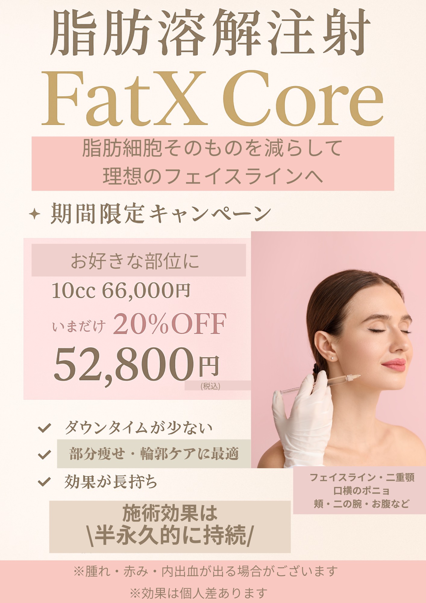 脂肪溶解注射FatXCore導入キャンペーン - 桜川よしえクリニック